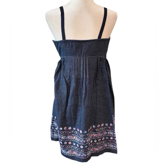 Anna Sui Corset Denim Embroidered‎ Mini Sundress Strapless- Sz 0 - Picture 4 of 12
